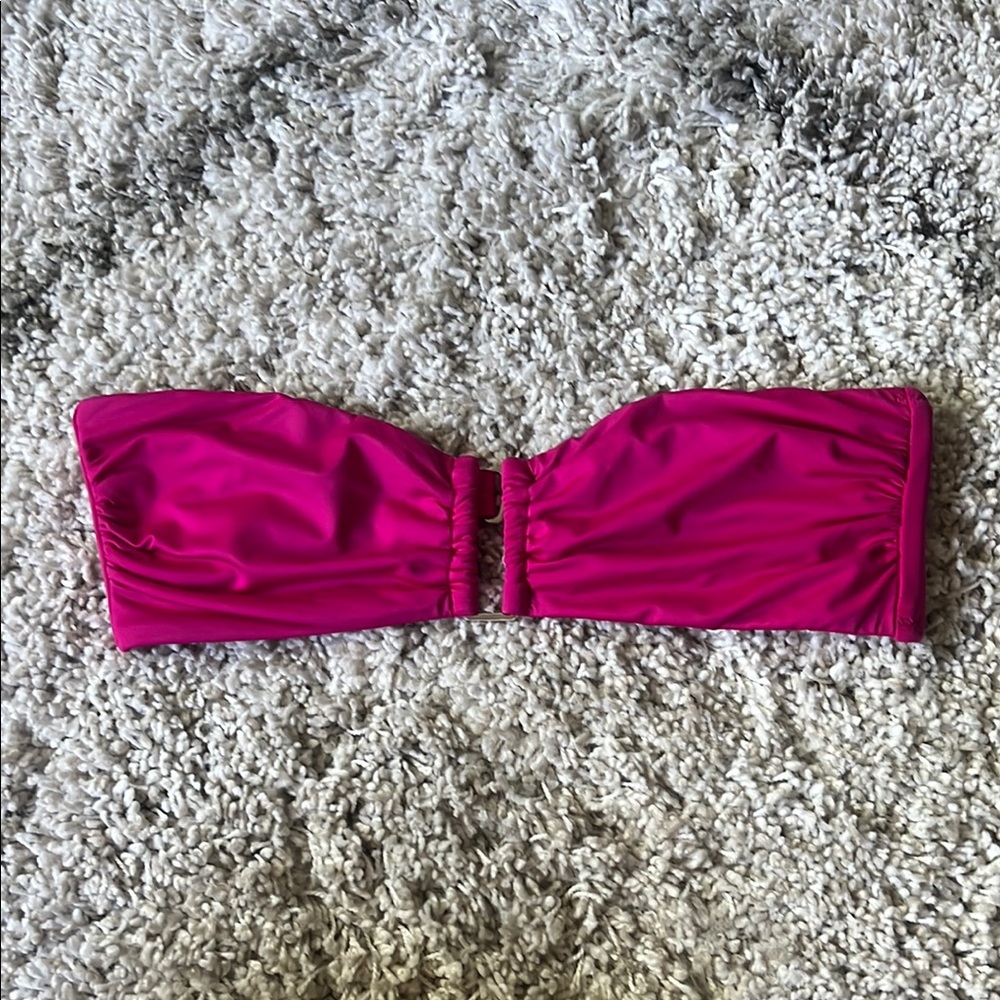 Vibrant Pink Strapless Bikini Top